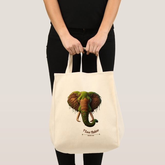 Bolsa Tote Elefante Majestoso - Eco Inspirado Na Natureza (Frente (produto))
