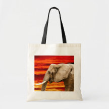 Elefante no pôr do sol - Tote Bag