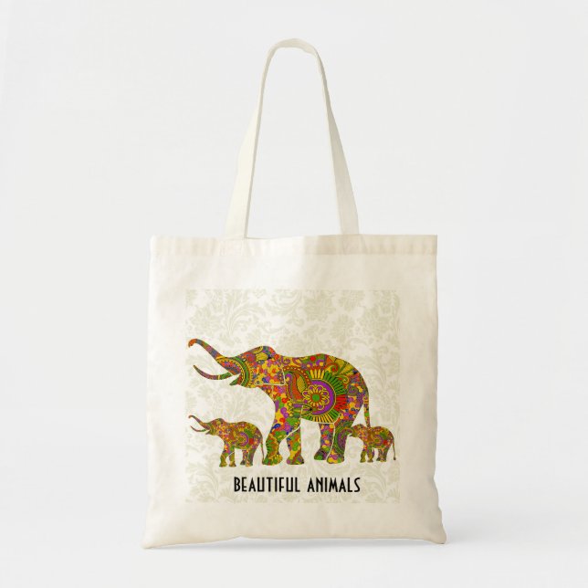 Bolsa Tote Elefante Retrovisor Colorido 4 (Frente)