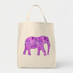 Bolsa Tote Elefante, roxo e orquídea do redemoinho do Fracta