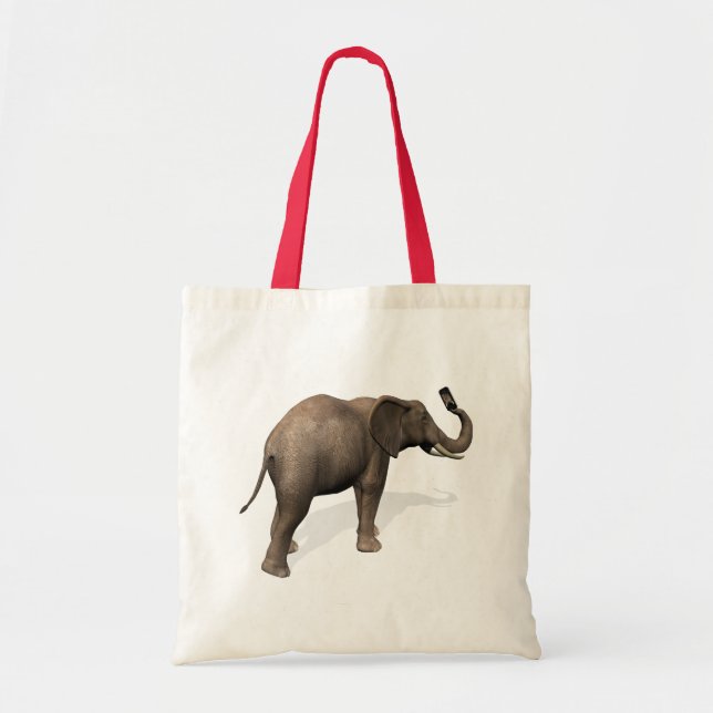 Bolsa Tote Elefante Tomando Uma Selfie (Frente)