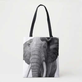 Bolsa Tote Elefante-touro - Desenho a lápis
