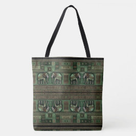 Bolsa Tote Elefantes Africanos Contemporâneos Na moda Verde