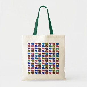 Bolsa Tote elefantes bonitos da cor do teste padrão