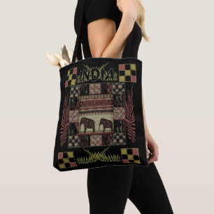 Bolsa Tote Elefantes de mantas étnicas da Índia