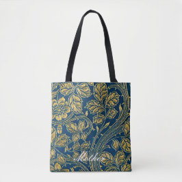 Bolsa Tote Elegância Azul do ouro