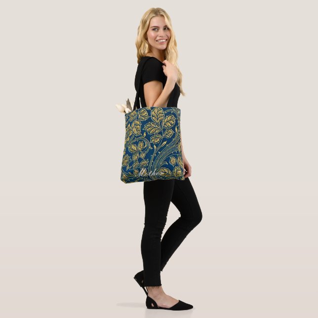 Bolsa Tote Elegância Azul do ouro (No(a) Modelo)