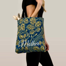 Bolsa Tote Elegância Azul Dourada