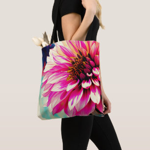 Bolsa Tote Elegância Dahlia Watercolor Blushing