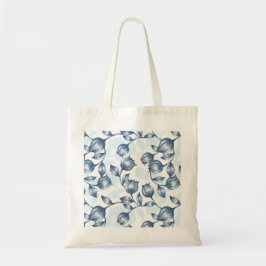 Bolsa Tote Elegância de Pastel Azul: Pateta Floral de Silhuet