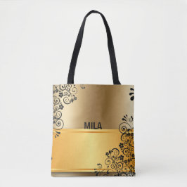 Bolsa Tote elegância do ouro