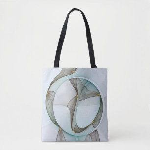 Bolsa Tote Elegância Dourada abstrato Moderna Turquesa Brown