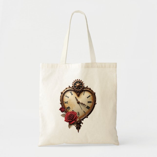 Bolsa Tote Elegância Eterna – Coração Mecânico (Frente)