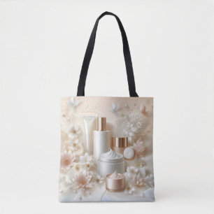 Bolsa Tote Elegância Floral Beleza Salão de Cosméticos Maquia