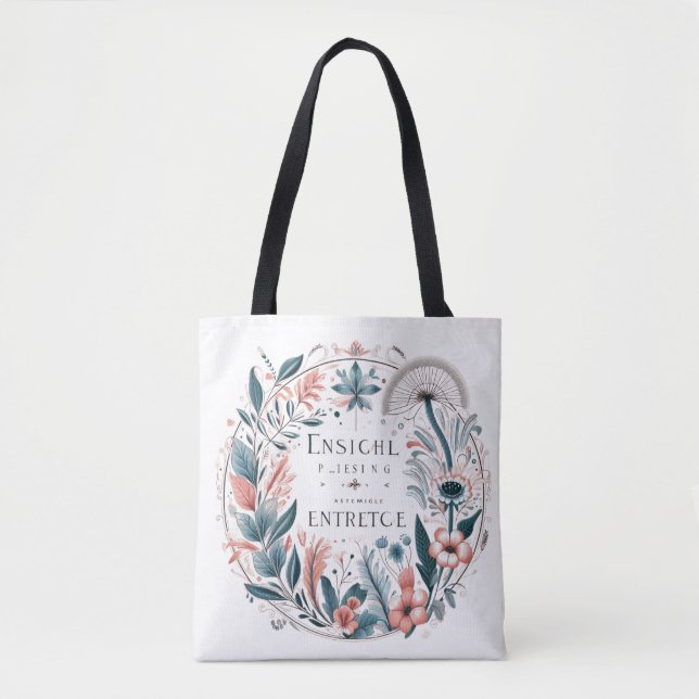 Bolsa Tote Elegância Floral Encantada (Frente)