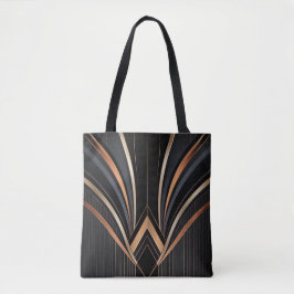Bolsa Tote Elegância Geométrica Metálica Art Déco