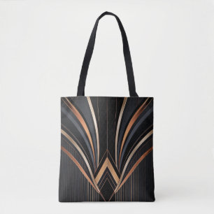 Bolsa Tote Elegância Geométrica Metálica Art Déco
