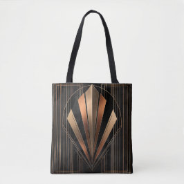 Bolsa Tote Elegância Geométrica Metálica Art Déco
