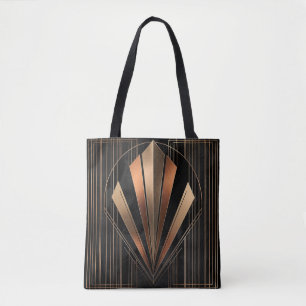Bolsa Tote Elegância Geométrica Metálica Art Déco