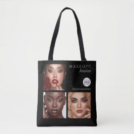 Bolsa Tote Elegant Black 3 Photo Logo Makeup Studio