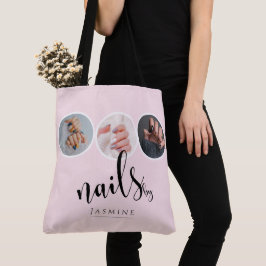 Bolsa Tote Elegant Blush Pink 3 Photo Nail Stylist