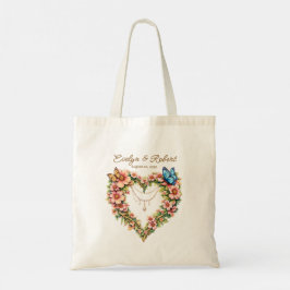 Bolsa Tote Elegant Butterfly Heart Flora - Custom