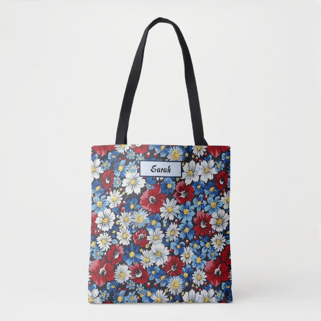 Bolsa Tote Elegant Colorful Stylish Chic Modern Floral (Frente)