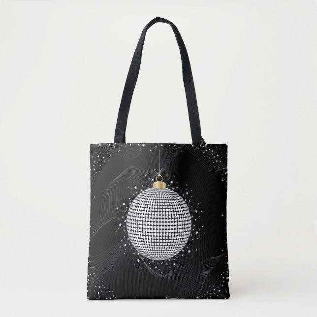 Bolsa Tote Elegant Disco Ball Christmas Ornament (Frente)