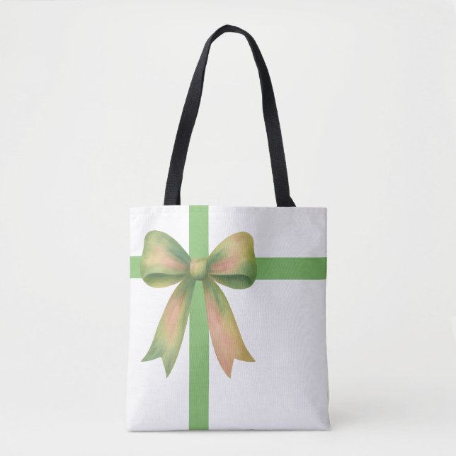Bolsa Tote Elegant Gift Bow – Modern Christmas Design (Frente)