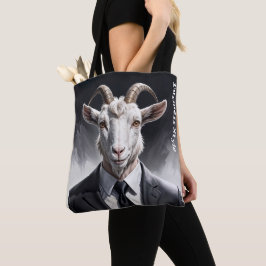 Bolsa Tote Elegant goat gentleman in formal portrait scene