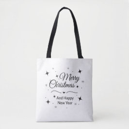 Bolsa Tote Elegant Merry Christmas and Happy New Year