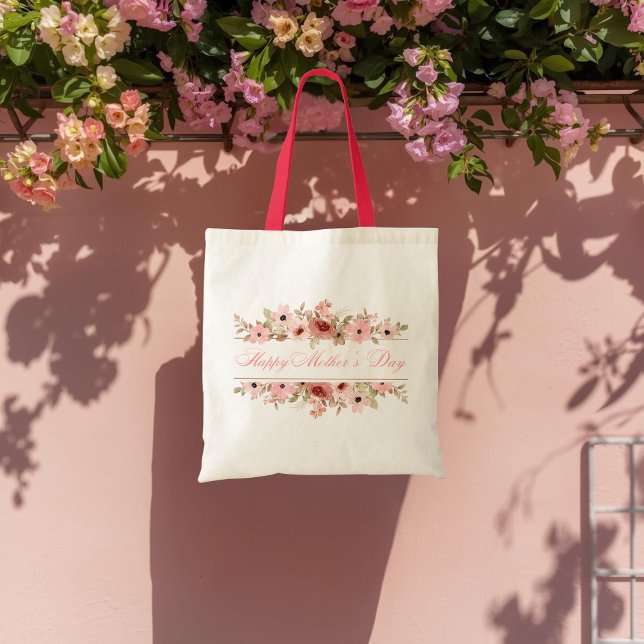 Bolsa Tote Elegant Pink Watercolor Flower Tote Bag (Criador carregado)