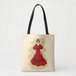 Bolsa Tote Elegant Red Flow and Warm Yellow Croqui