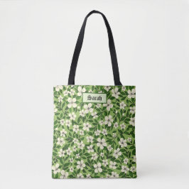 Bolsa Tote Elegant Stylish Cute Green Botanical Floral