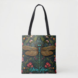 Bolsa Tote Elegante art nouveau dragonfly boho botânico