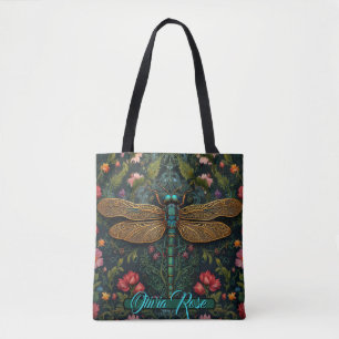 Bolsa Tote Elegante art nouveau dragonfly boho botânico