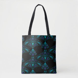 Bolsa Tote Elegante arte negra deco abstrato joalharia elema