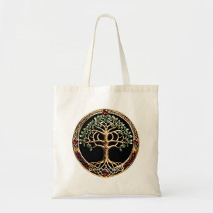 Bolsa Tote Elegante árvore nobre da vida com nó celta.