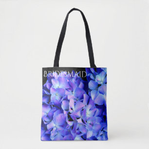 Bolsa Tote Elegante azul-púrpura magenta hidrangea floral