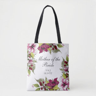 Bolsa Tote Elegante Berry Florals Mãe do Casamento Noiva