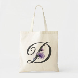 Bolsa Tote Elegante Blush e Borgonha Floral Monograma Inicial