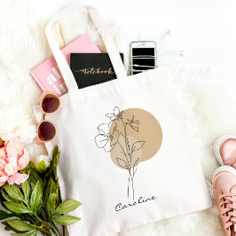 Bolsa Tote Elegante Boho Tipografia Chic Moderno