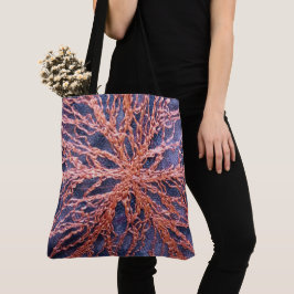 Bolsa Tote Elegante bordado de indigo laranja queimado