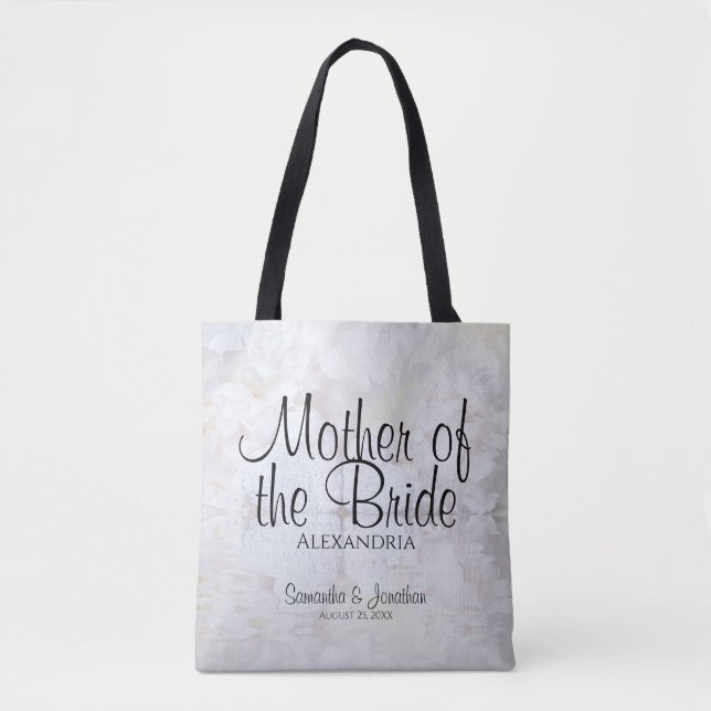 Bolsa Tote Elegante Branca Mãe do Casamento da Noiva (Frente)