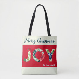 Bolsa Tote Elegante Brilho Alegria Para o Mundo Feliz Natal