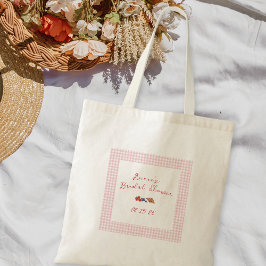 Bolsa Tote Elegante Café da Manhã de Verão em Xadrez Chá de N