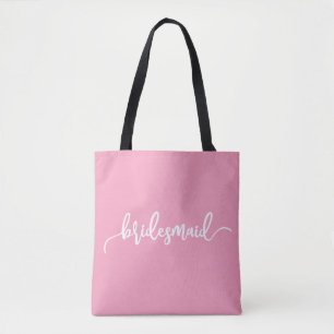 Bolsa Tote Elegante Caligrafia de Casamento para Damas de Hon