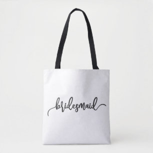 Bolsa Tote Elegante Caligrafia de Casamento para Damas de Hon