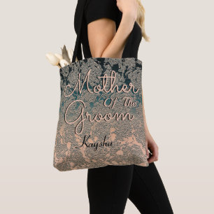 Bolsa Tote Elegante Champanhe Teal Mãe Do Bairro