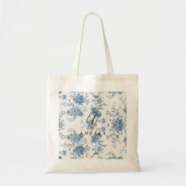 Bolsa Tote Elegante Chinoiserie Toile Azul